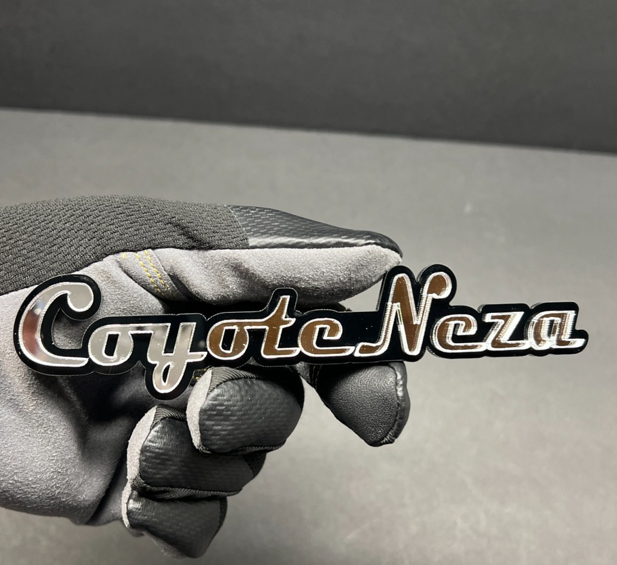 Custom Acrylic Car Badge – with Personalized Text Laser Cut Multi Color Emblem