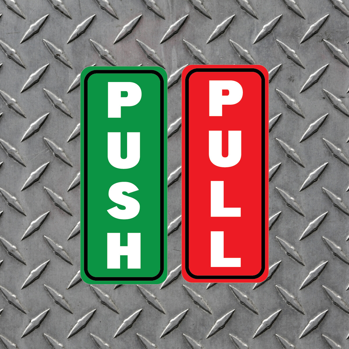 Push and Pull Vertical High Quality Vinyl Decal for Doors – Indoor/Outdoor