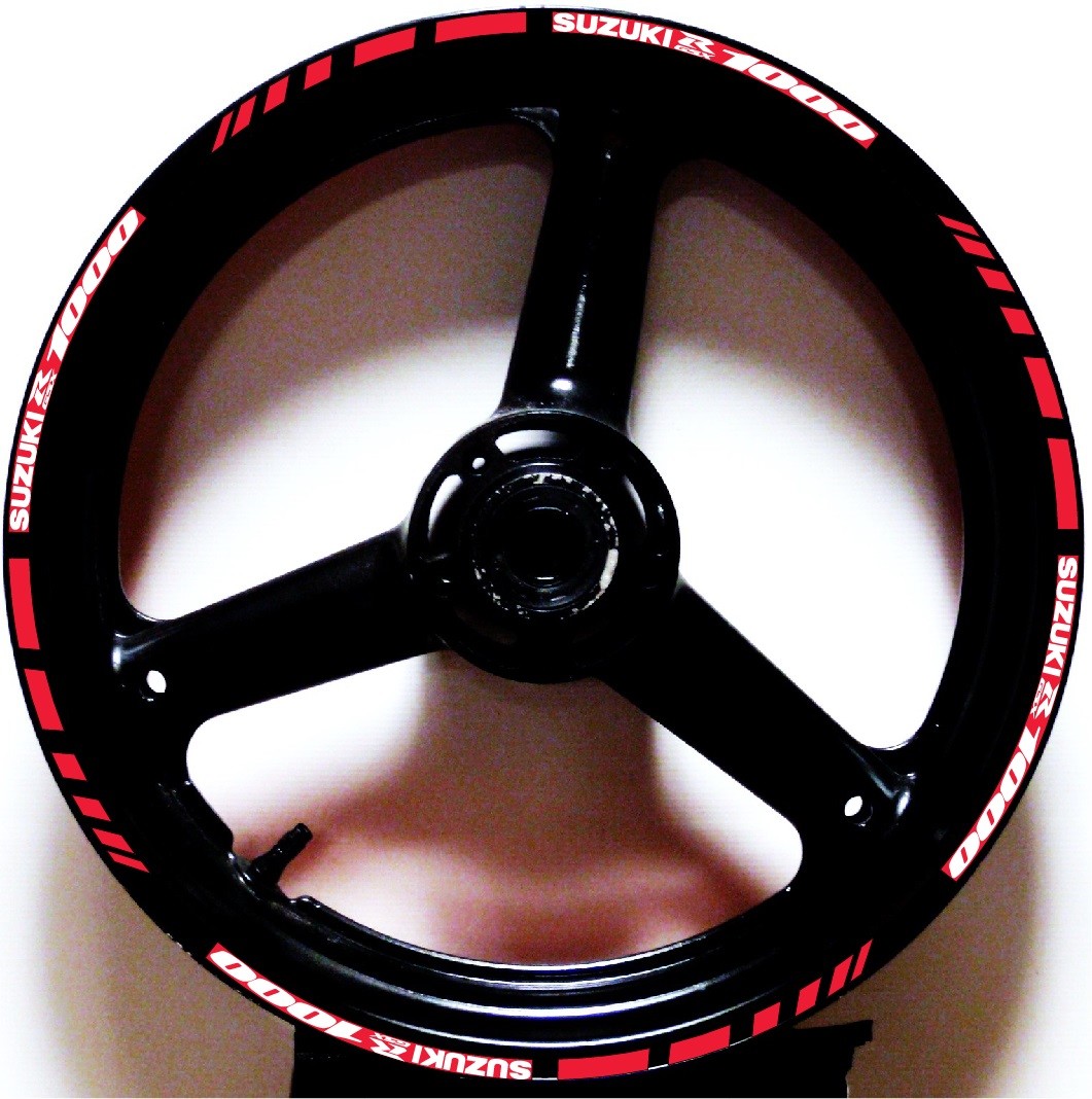 CUSTOM PRINTED 2 TONE GP RIM STRIPES WHEEL DECALS TAPE STICKERS SUZUKI GSXR 1000