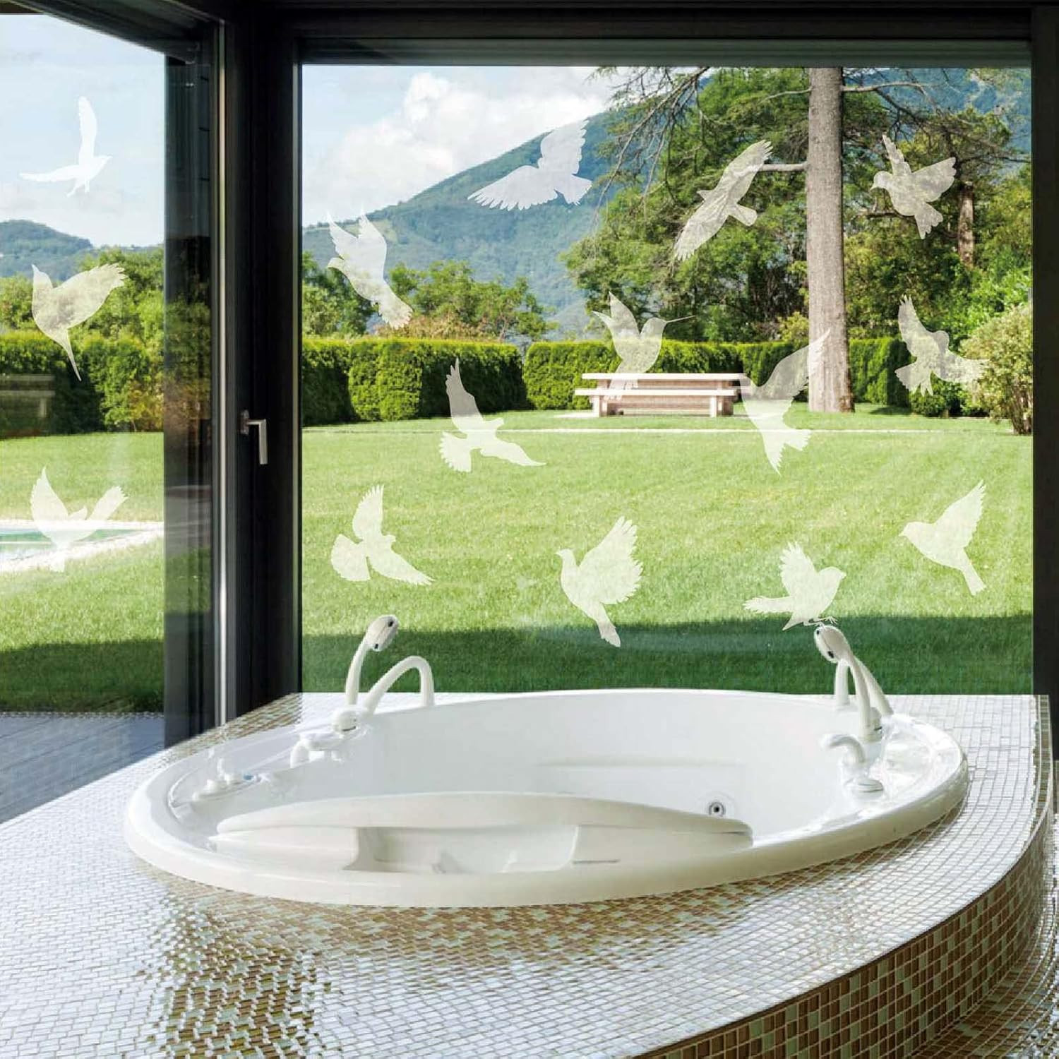 16 Pieces Window Decals to Prevent Bird Strikes, Hummingbird Anti Collision Wind