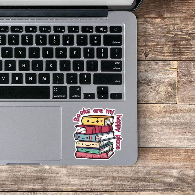 Books are my Happy Place Sticker, Peel N' Stick, Different Sizes