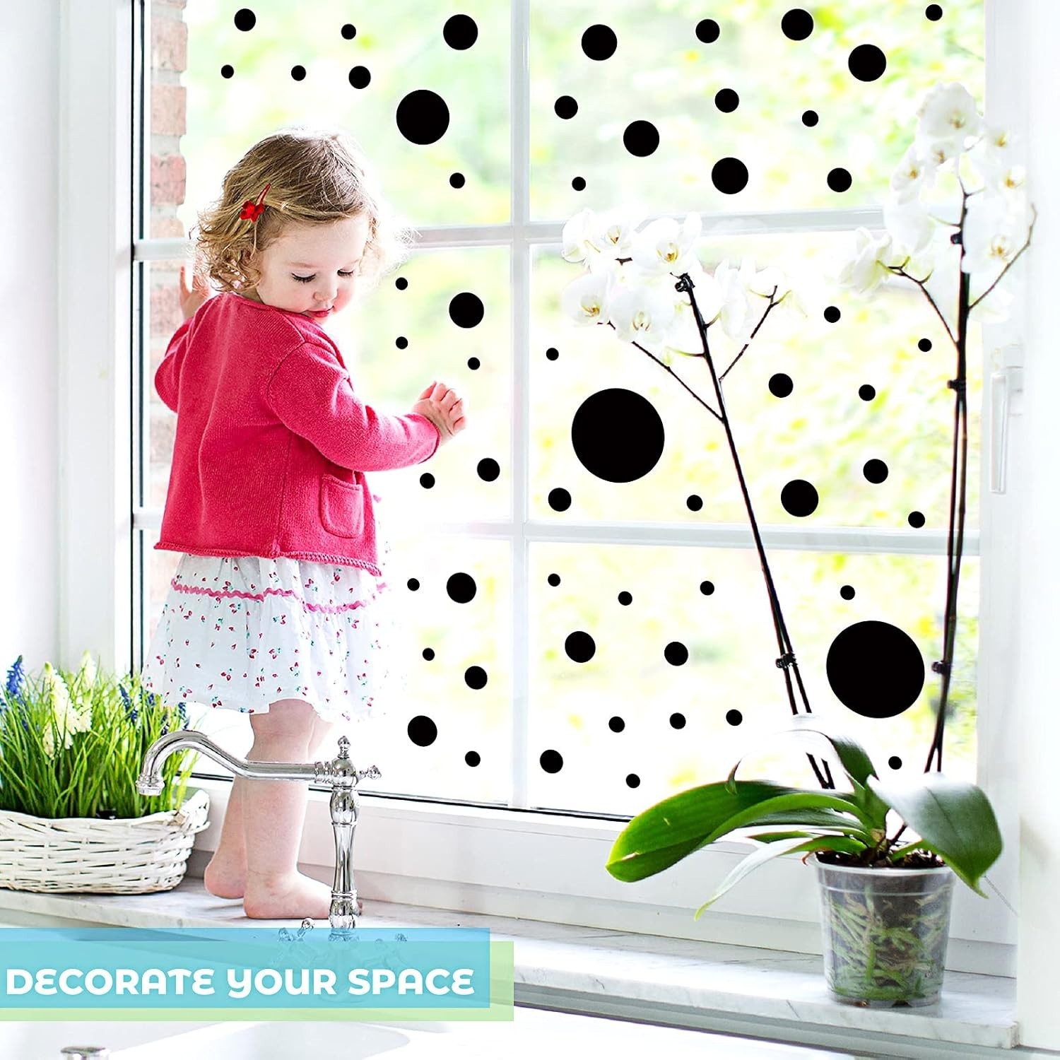 264 Pcs Polka Dot Wall Decals for Classroom Decor Kids Circle Wall Sticker Vi…