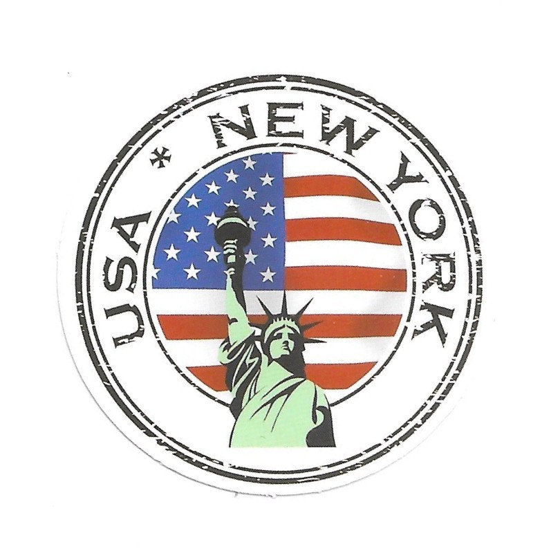 USA New York Statue of Liberty Flag Stamp Vinyl Sticker Die Cut Journal Travel