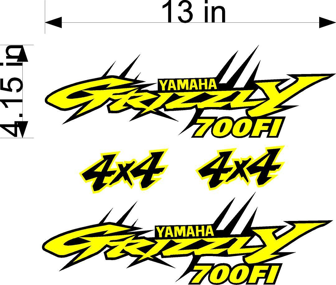 Yamaha Grizzly 4×4 700 Edition ATV Tank Decal Sticker kit Custom Yellow