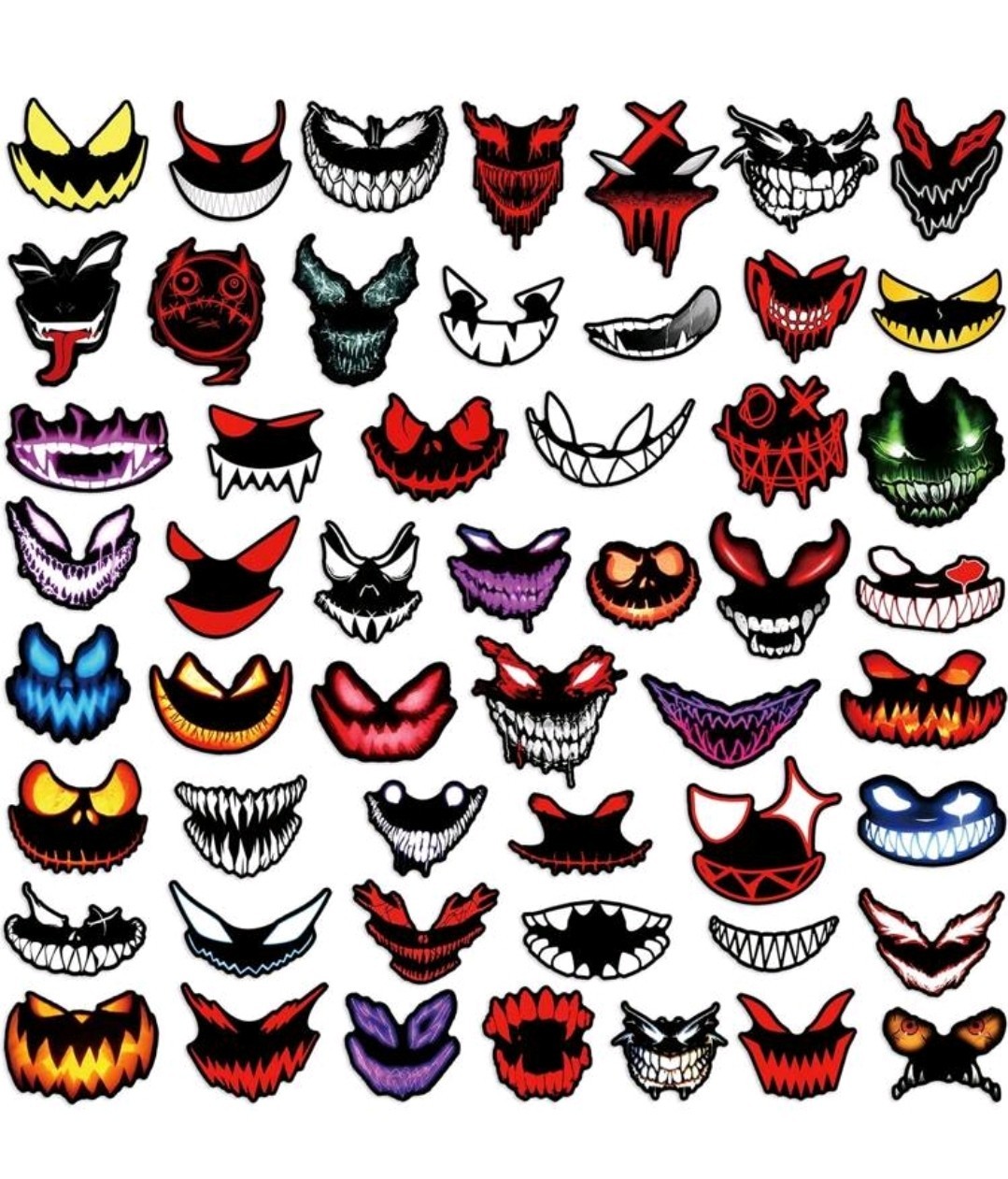 20 Pcs Ghost Face Stickers Vinyl Waterproof Bottles Laptop Car Bike Skateboard