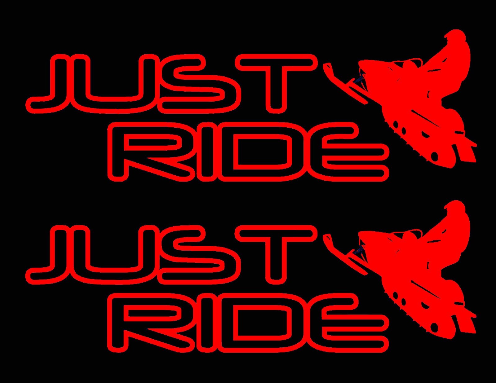 SNOWMOBILE JUST RIDE DECAL STICKER PACK SLED SNOW MOBILE MACHINE SKI