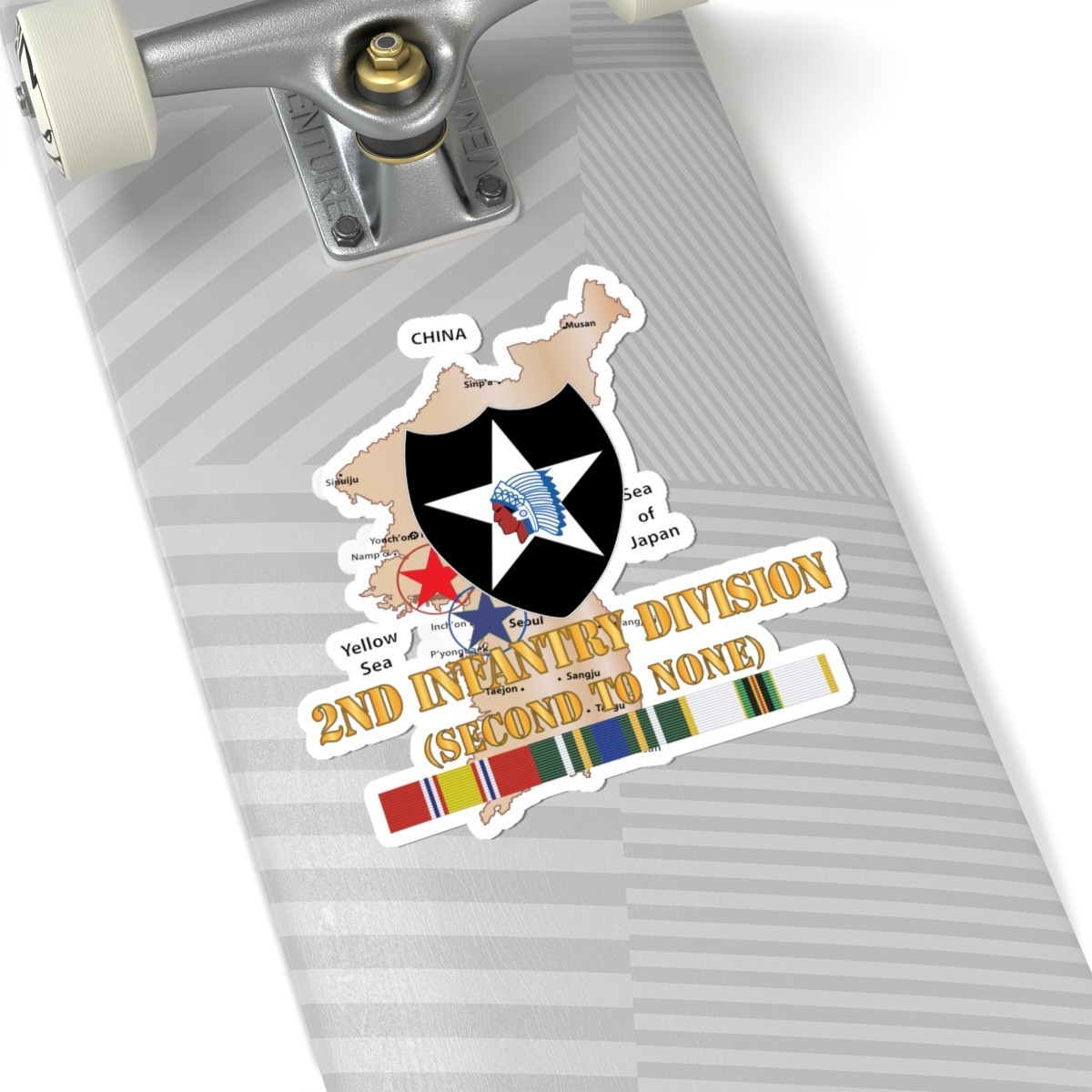 Kiss-Cut Stickers – Army – Korea Map – 2nd Infantry Div – Second to None w SVC