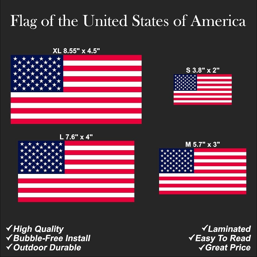 Flag of the United States of America Gloss Laminated Decal Sticker Choose Size