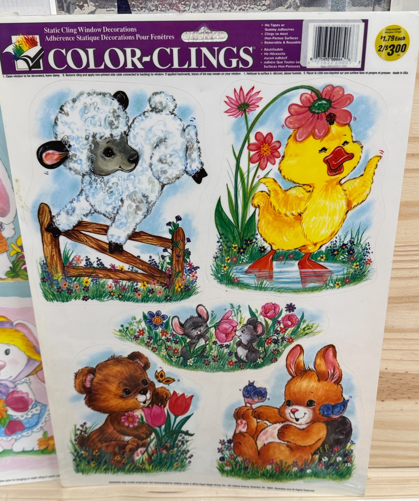 Vintage Window Clings Decals Easter Spring Fall Christmas Decor Lot of 5