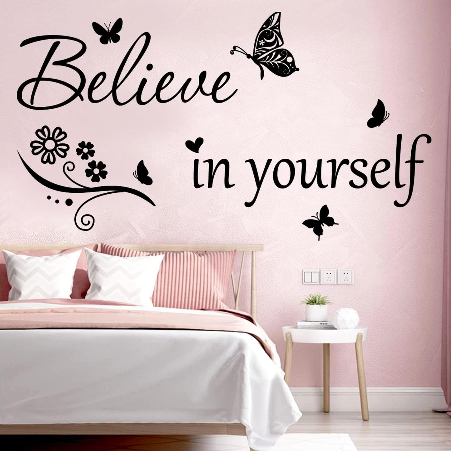 Inspirational Wall Decal Believe in Yourself Decal Wall Quote Stickers PVC Wall