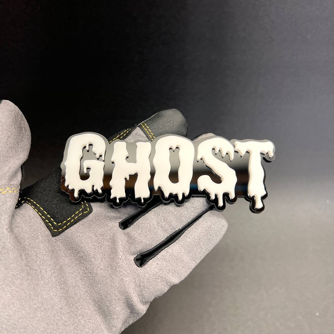 1PC Drip GHOST Custom 3D Text Car Badge Fender Emblem Tailgate Toolbox 3D