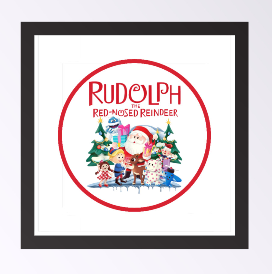 Christmas – "Rudolph" – 4" Vinyl Decal Sticker Gift Decor Jar Tumbler Car Laptop