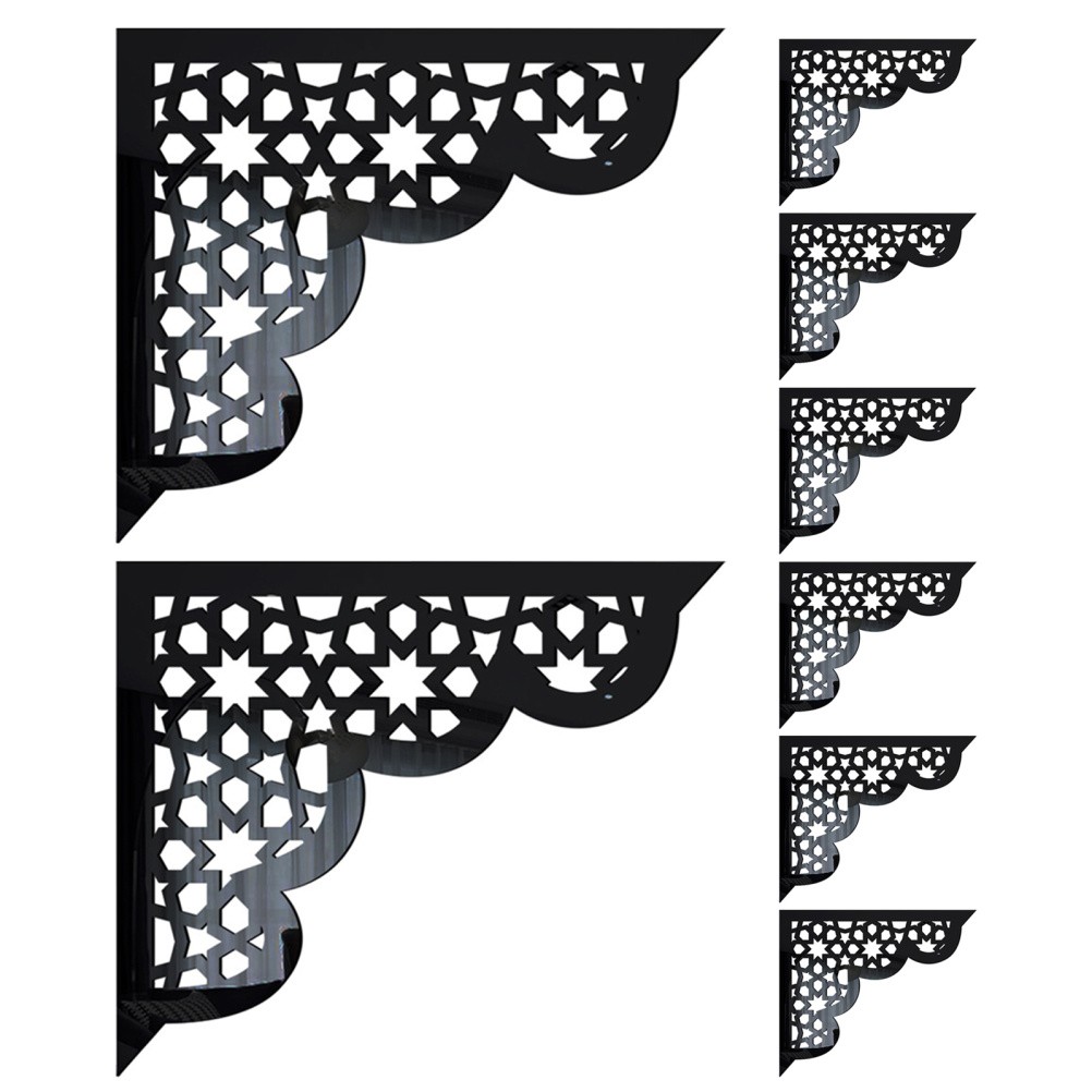 8 Pcs Corner Decorative Decals Acrylic Furniture Stickers Trim Molding