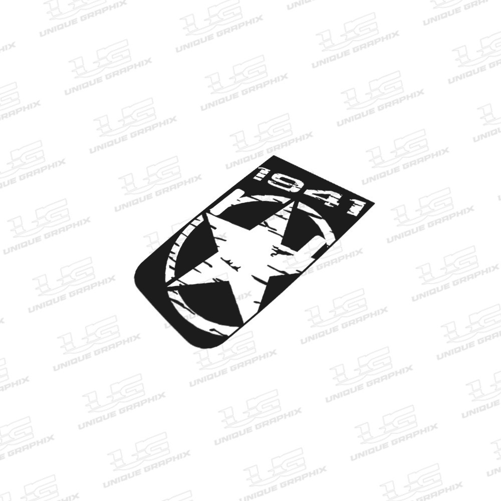Hood Blackout Decal 1941 Distressed Star Fits 2018-2026 Jeep Wrangler Gladiator