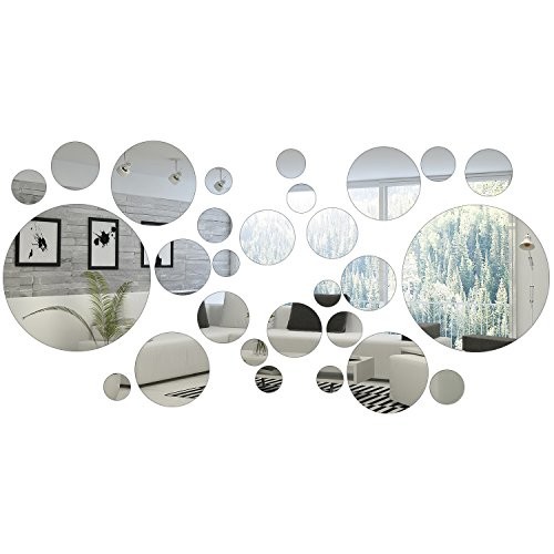 32 Pieces Removable Acrylic Mirror Setting Wall Sticker Decal for Home Living