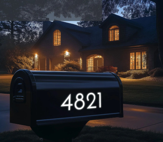 SET OF Custom Mailbox Numbers Vinyl Decals / Stickers – Pick Size Color & Font
