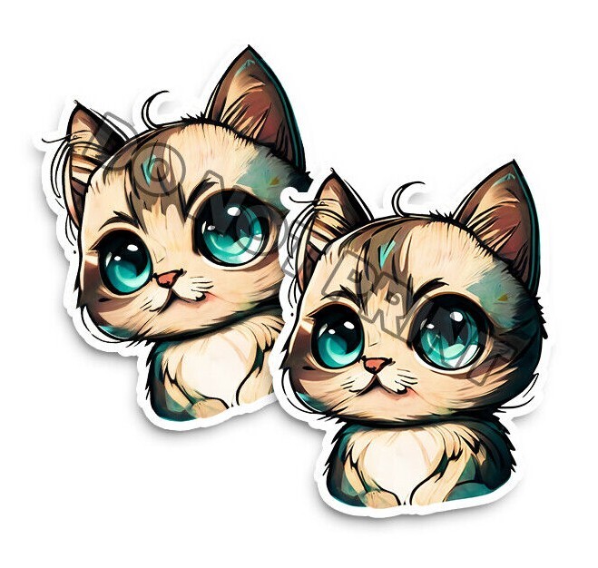 Baby Kitty Cat Kitten Stickers Die Cut Decals M33004 Set of 2