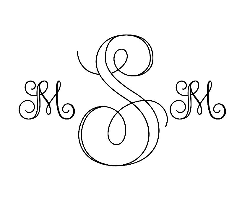 Custom Monogram Decal With – Oracal 651 Permanent Vinyl – Decor Home Many Sizes