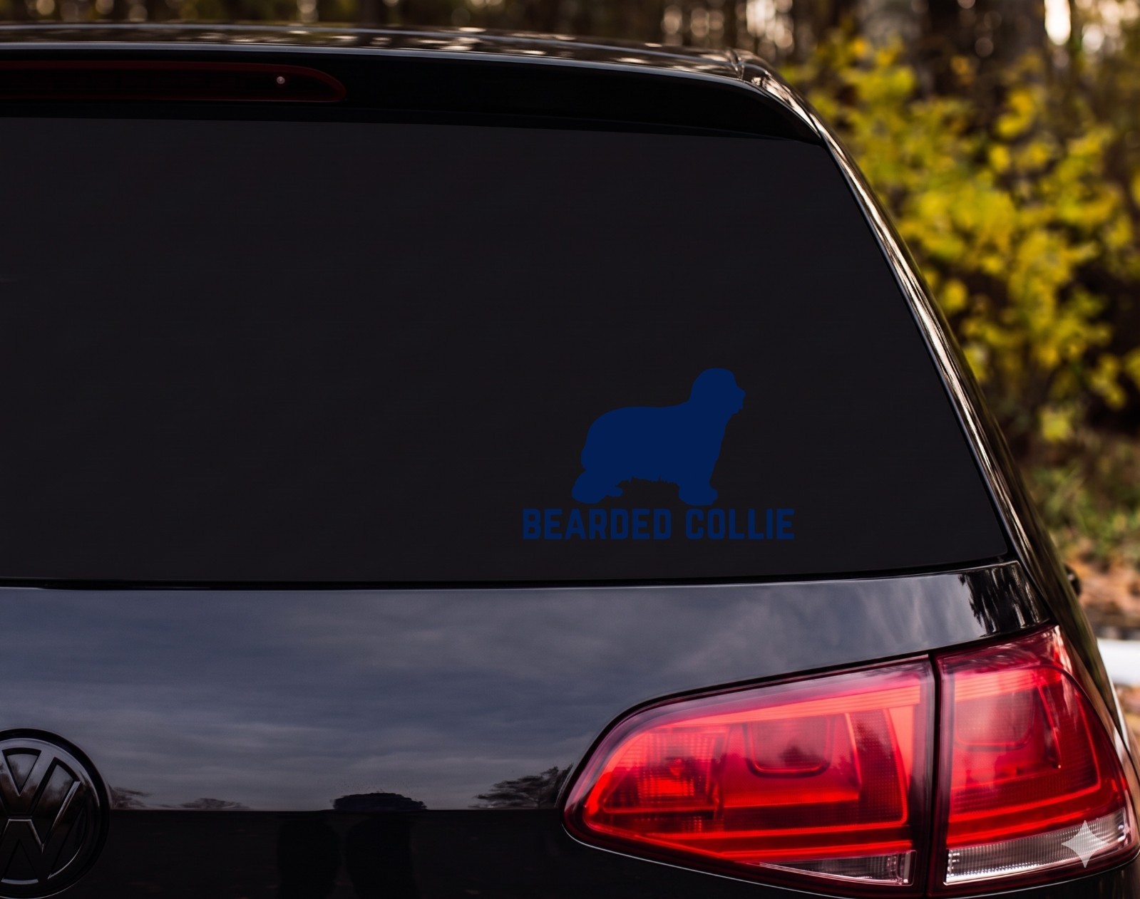 Bearded Collie Dog Silhouette Die Cut Vinyl Decal Car Laptop | Dog Lover Gift