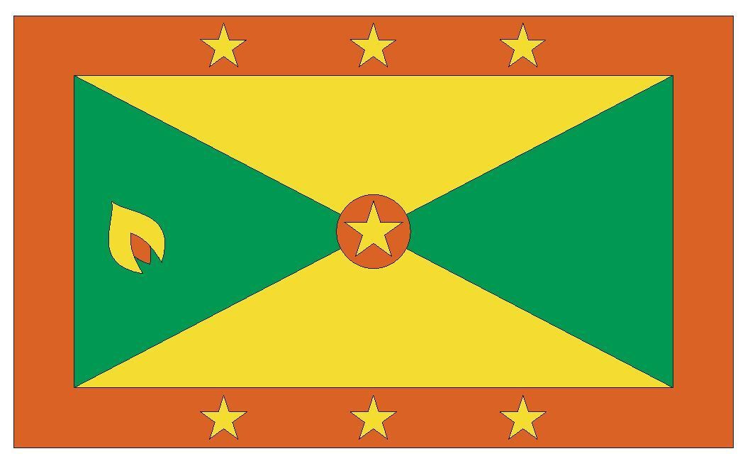 Grenada International Flag Sticker Decal F197