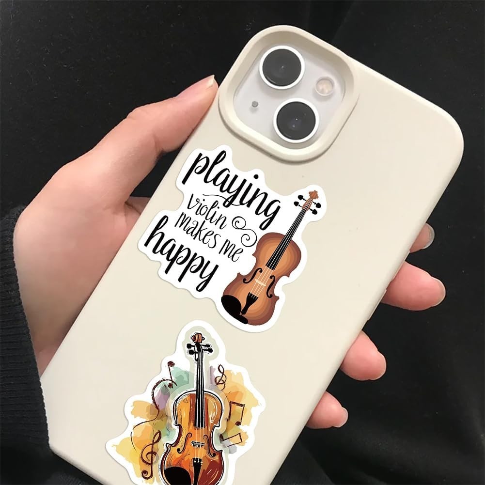 Violin Stickers |50Pcs Musical Instrument Waterproof Vinyl Decals for Water B…