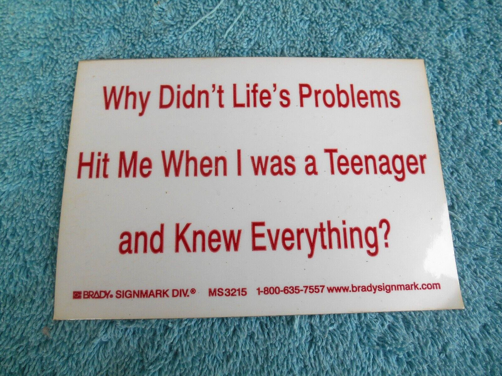 WHY DIDN'T LIFES PROBLEMS HIT ME WHEN I WAS A TEENAGER AND KNEW EVERYTHING?