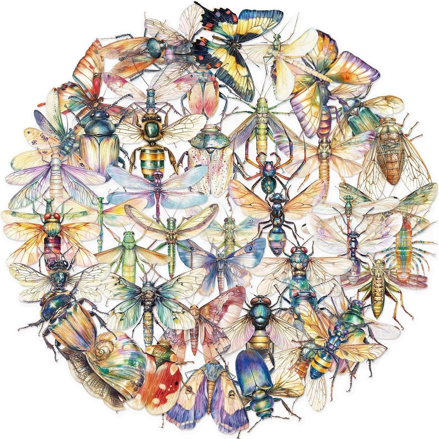 50PCS Insect Stickers PET Transparent Stickers Lifelike Insect Decals Waterproof