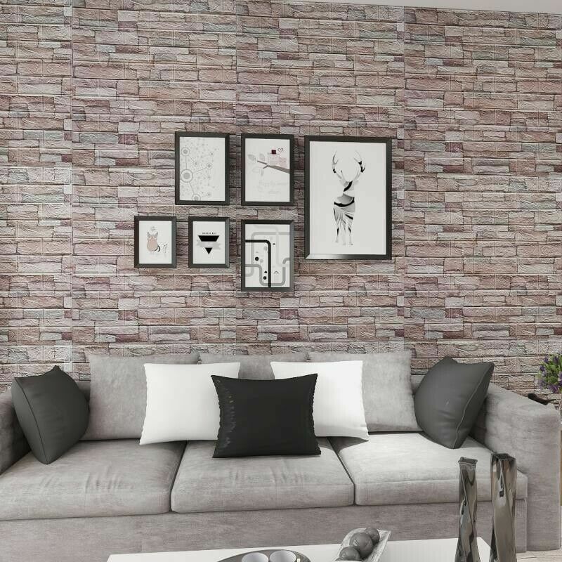 10x 3D Foam Panel Wallpaper Tile Brick Wall Sticker Self-adhesive Home DIY Decor