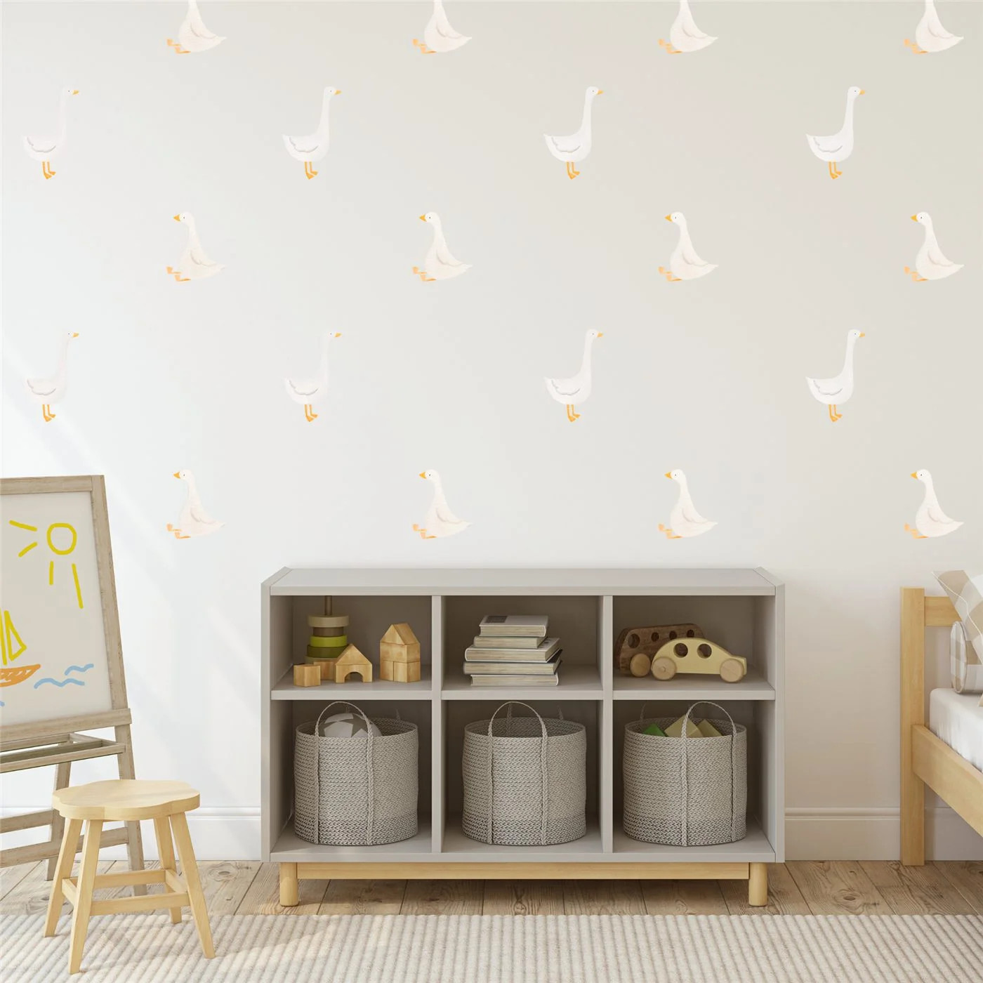 Silly Goose Nursery Wall Decals Set of 20 Clear Vinyl Baby Room Sticker Decor