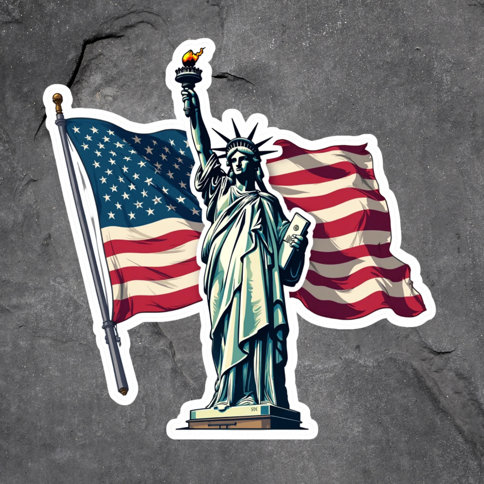 Statue of liberty sticker vinyl decal USA flag patriotic freedom America