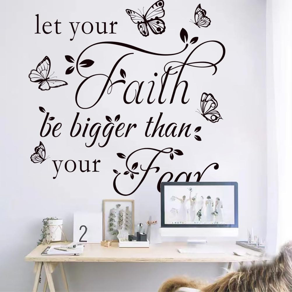 Inspirational Wall Decal Sticker Quotes Vinyl Wall Stickers Let Your Faith Be Bi