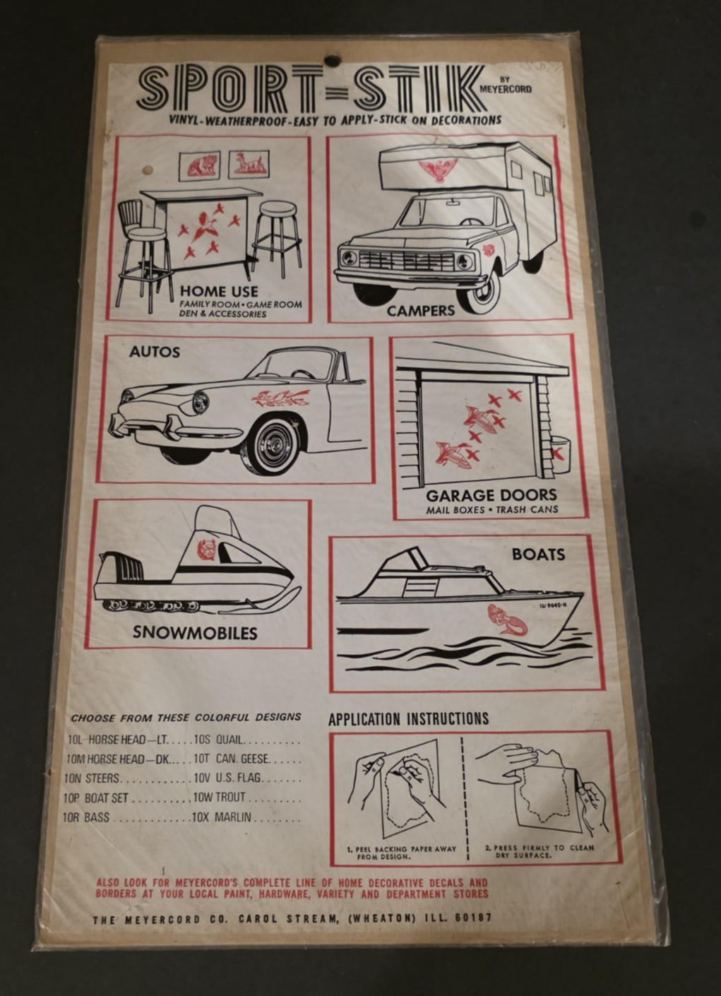 1960's-70's SPORT STIK Original Vinyl Sticker-Decal-UNUSED-Great Display-NOS