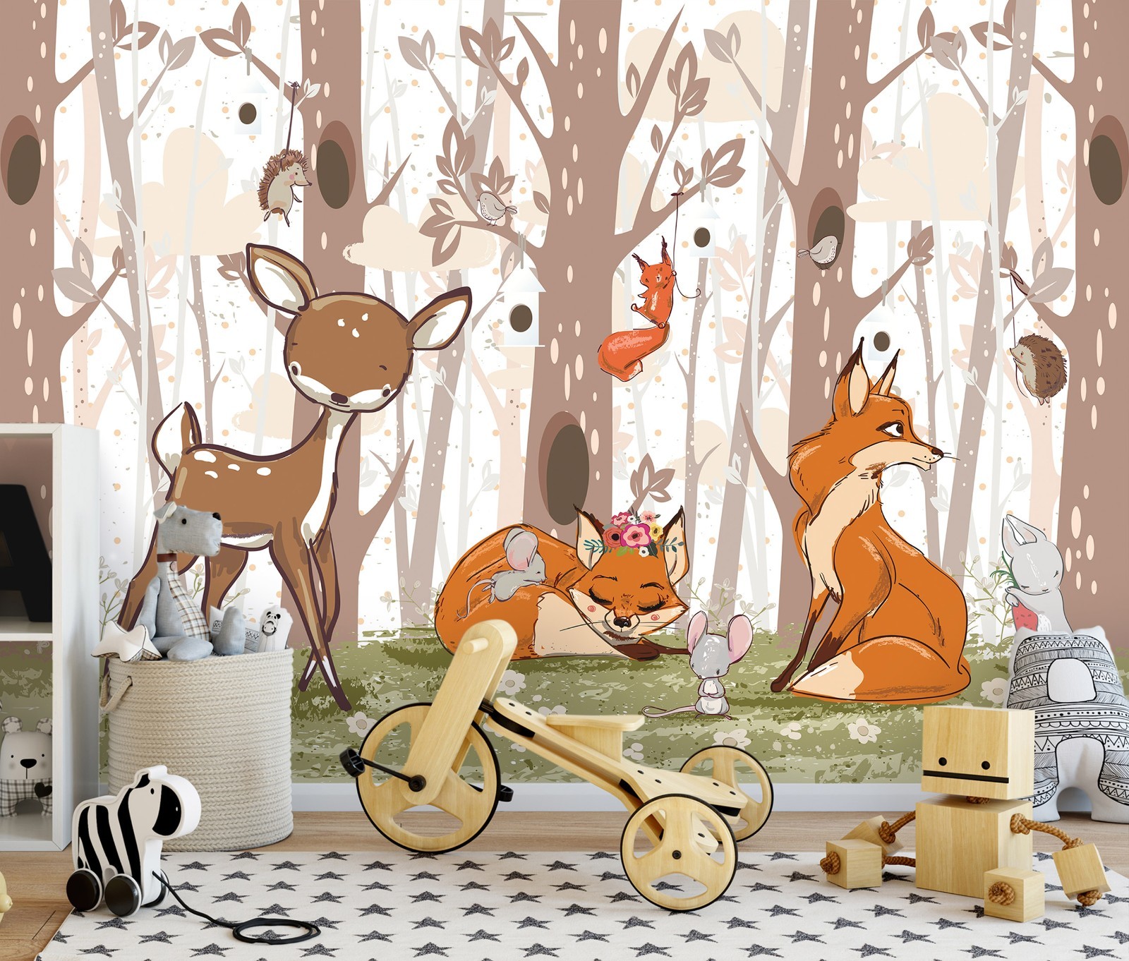 Nursery forest PHOTO WALLPAPER 12×8 foot giant brown bedroom wall decor unisex
