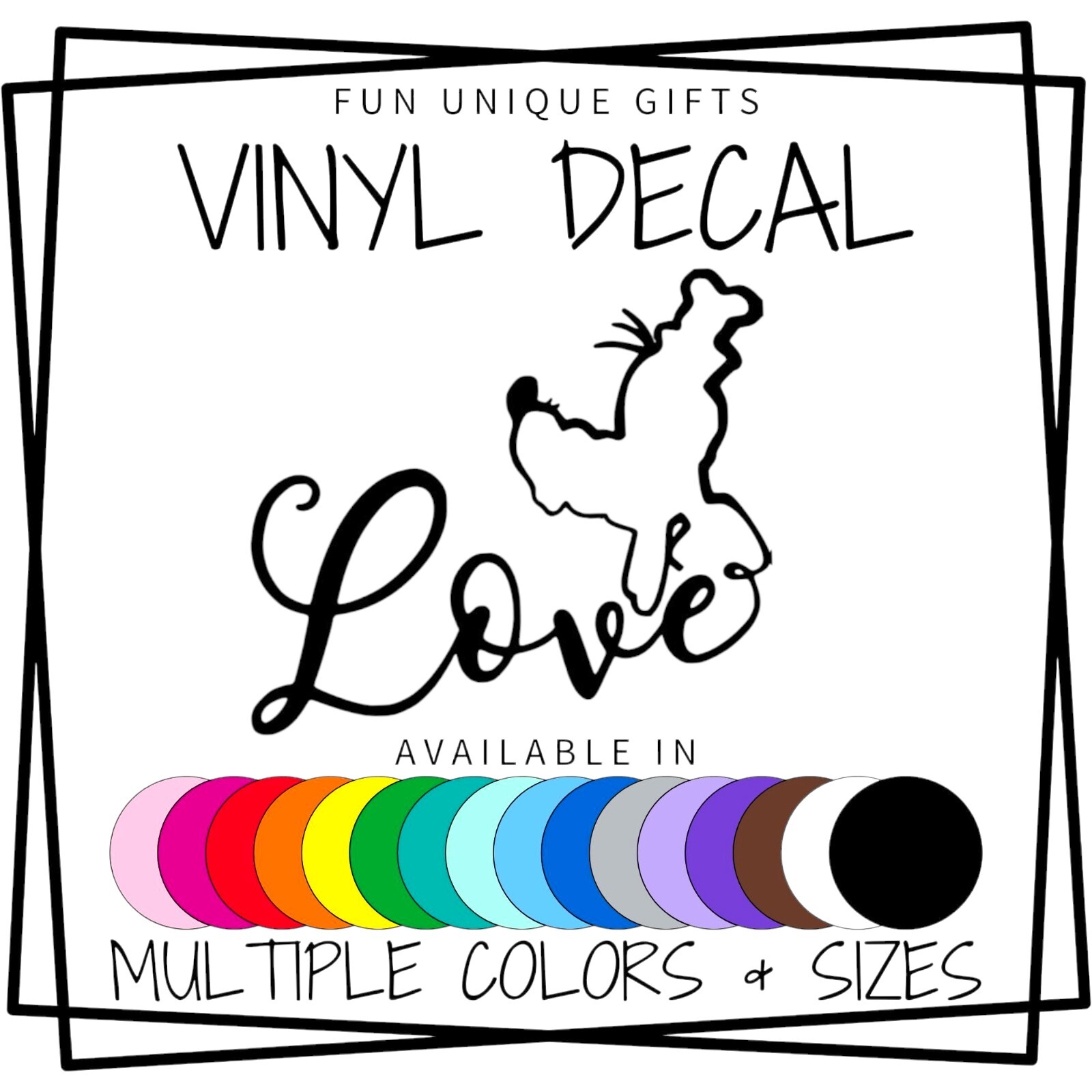 Love Goofy Vinyl Decal Sticker -Multiple Colors & Sizes- FREE SHIPPING