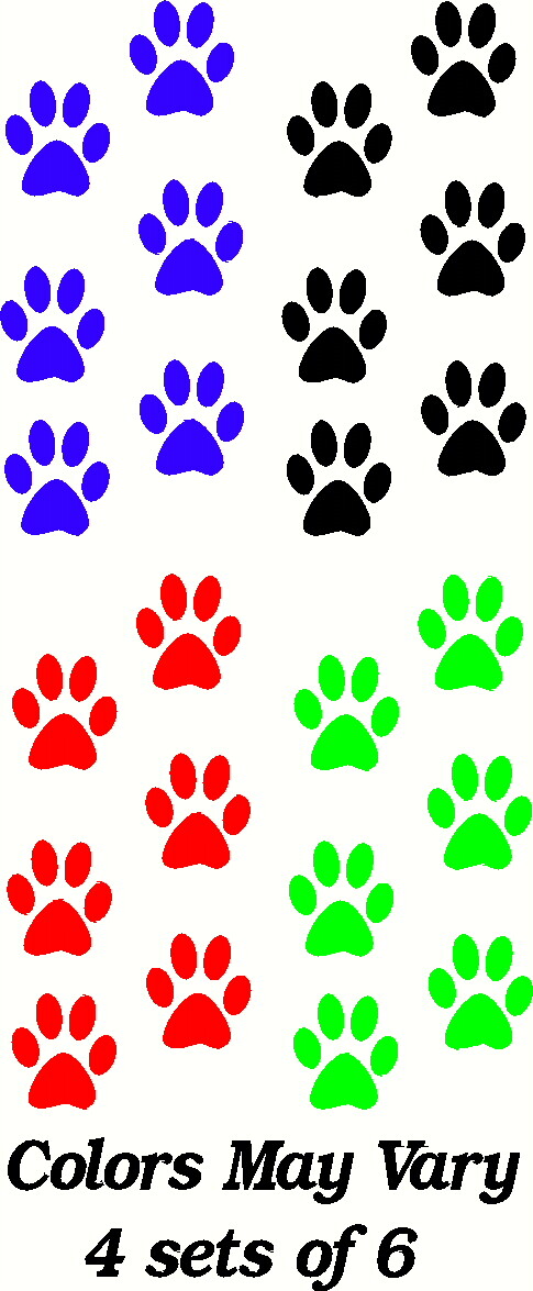 PAW PRINTS Decals (Set of 6) decals cat dog Buy 1 get 3 free (FREE SHIPPING)