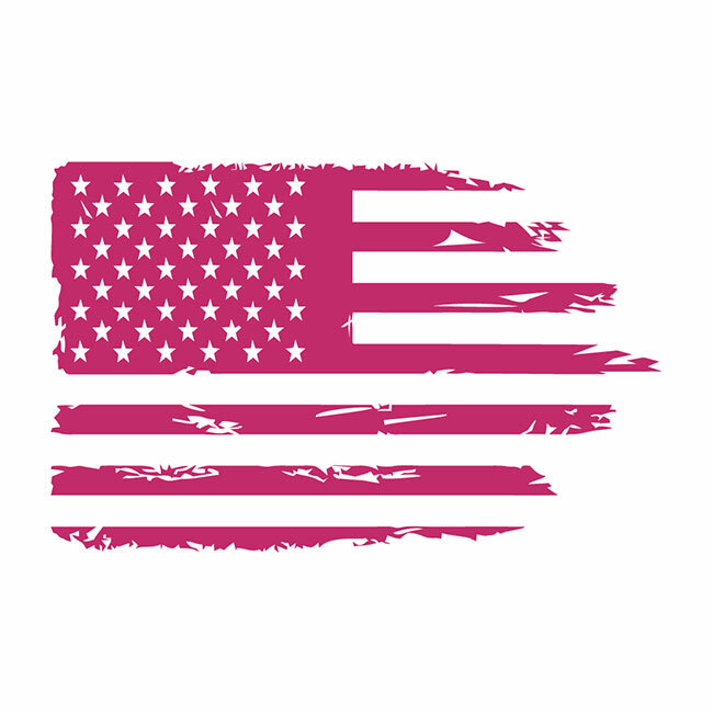Automotive Distressed American Flag Die Cut Decal Multiple color
