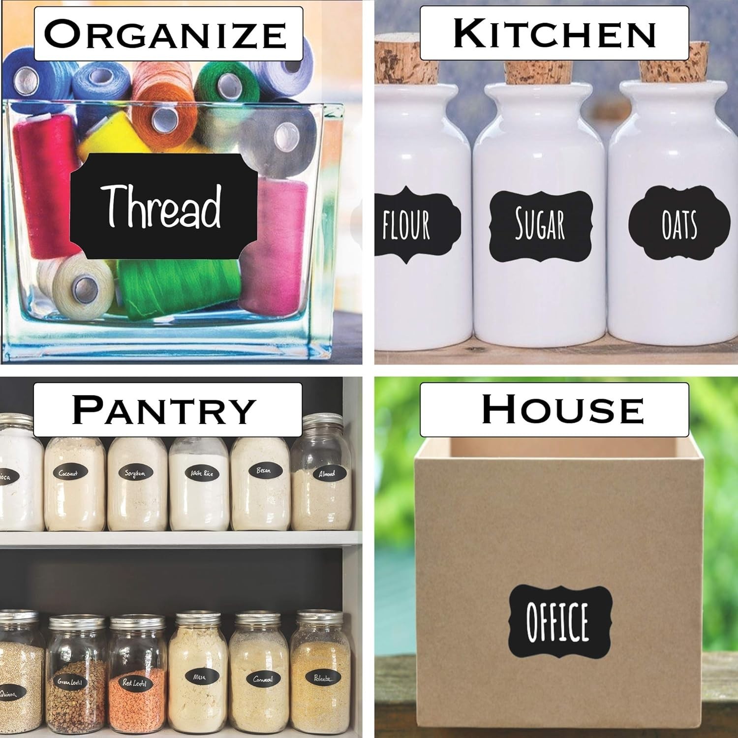 Chalkboard Jar Labels for Canning Mason Jars Premium Reusable Stickers Glass