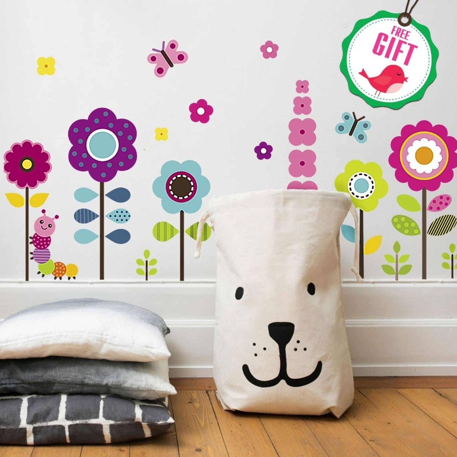 27 Art Clings Floral Garden Wall Decals Removable Vinyl Girls Room Nursery