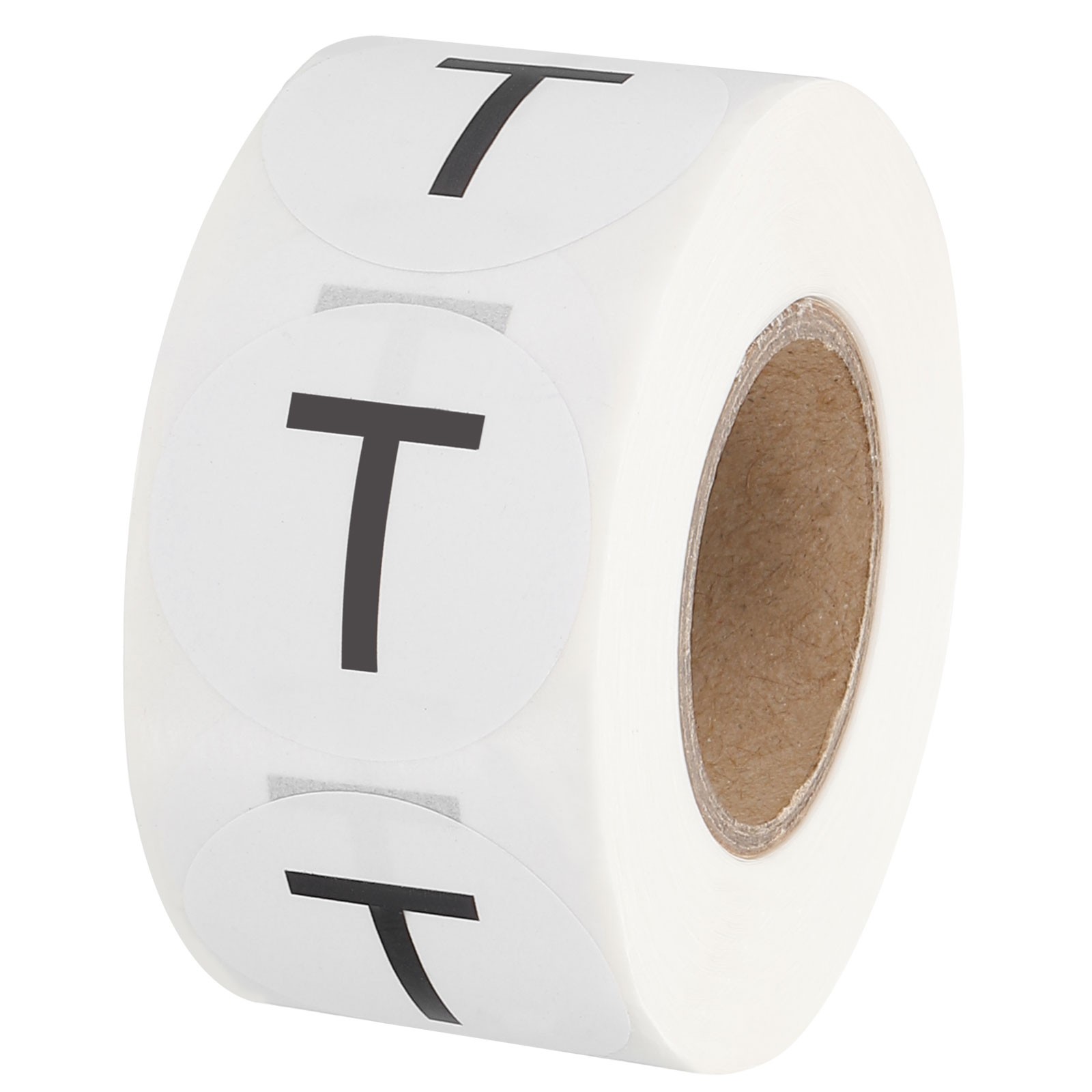Letter T Inventory Labels, 1 Inch Capital Letter Stickers (1Roll/Total 500Pcs)