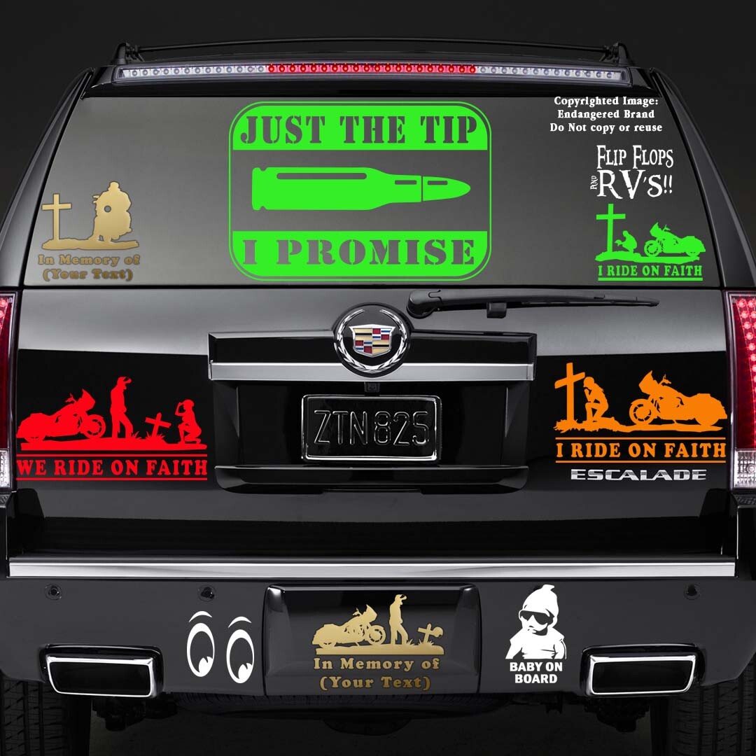 Military Just The Tip Promise Rectangle Bullet Sniper Army Marine Decal Sticker