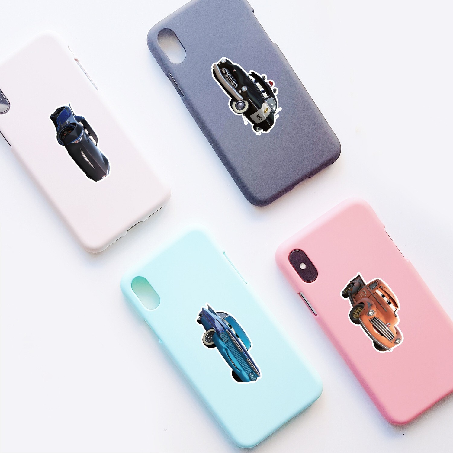 50 Pcs Stickers Disney Pixar Cars McQueen Luggage Car Phone Fridge Bottle Vinyl