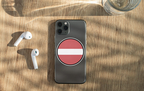 Latvia Flag Circle Sticker Decal
