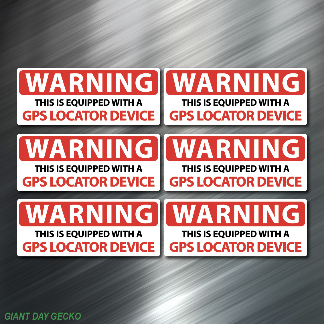 6X SIX WARNING GPS Locator Tracking car Laptop Wall Sticker Decal Stickers USA