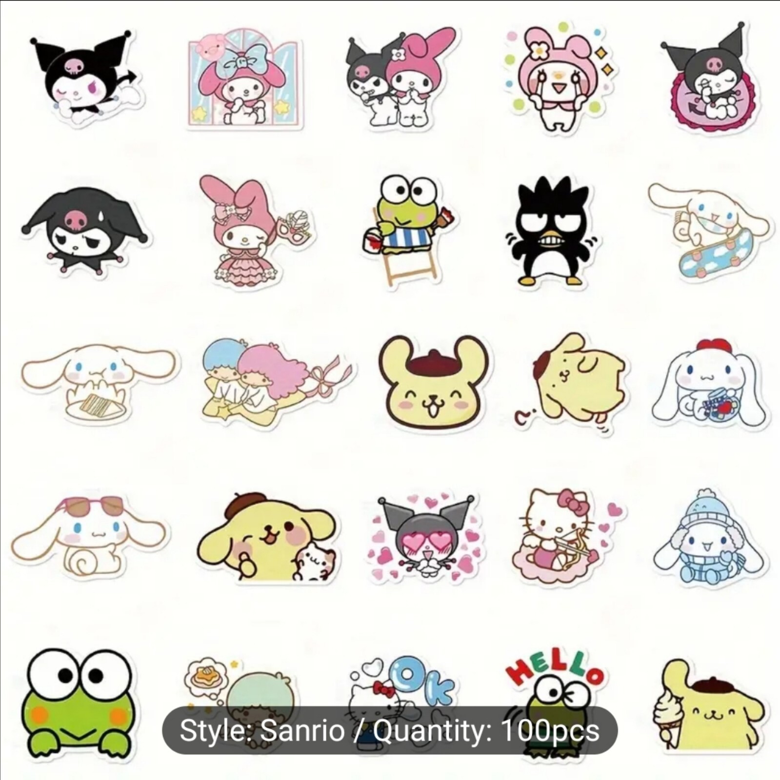 10 PCS Sanrio Characters Hello Kitty And Friends Stickers BRAND NEW