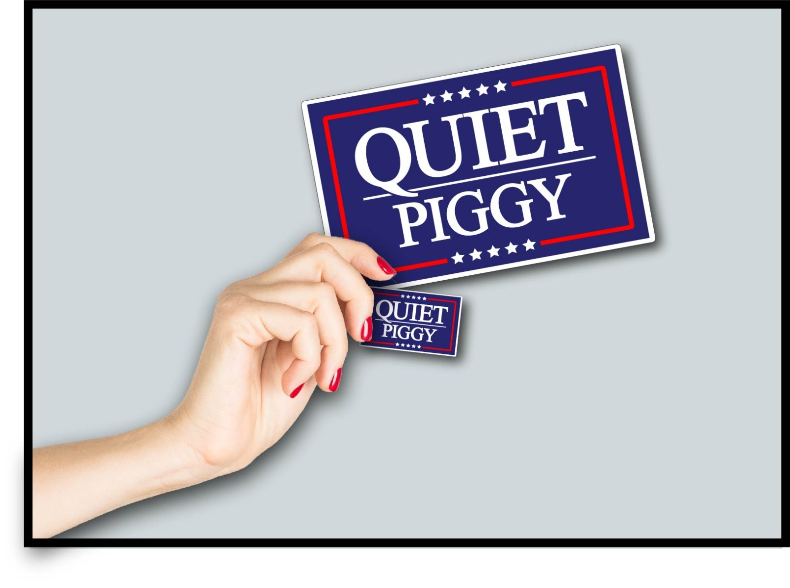 Quiet Piggy Trump Decal Sticker 47 MAGA Political No Kings Day Anti Press Vance