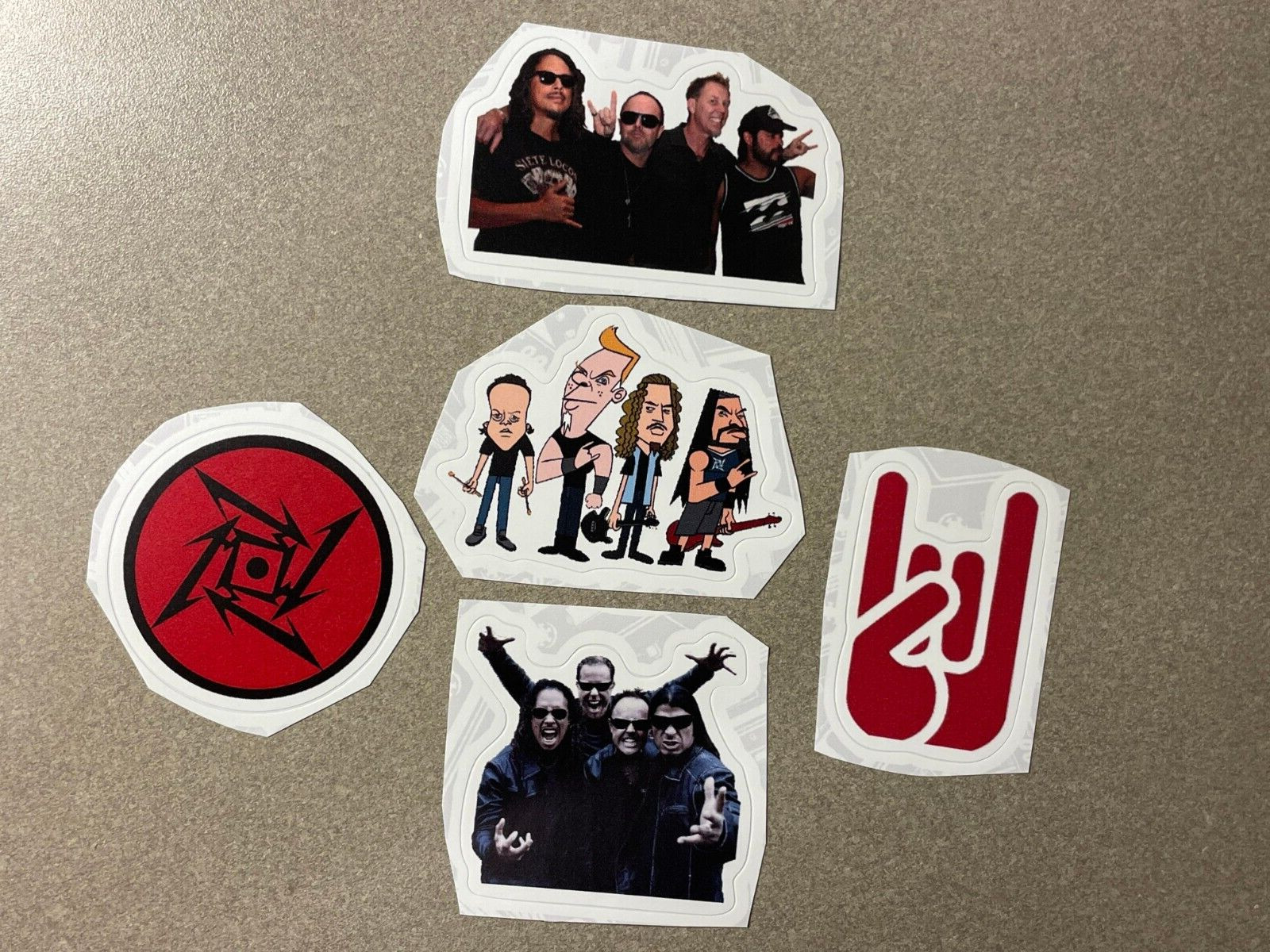 Lot (5) METALLICA 1 1/4" to 2 1/2" Band Logo Stickers FAST FREE SHIP! HETFIELD