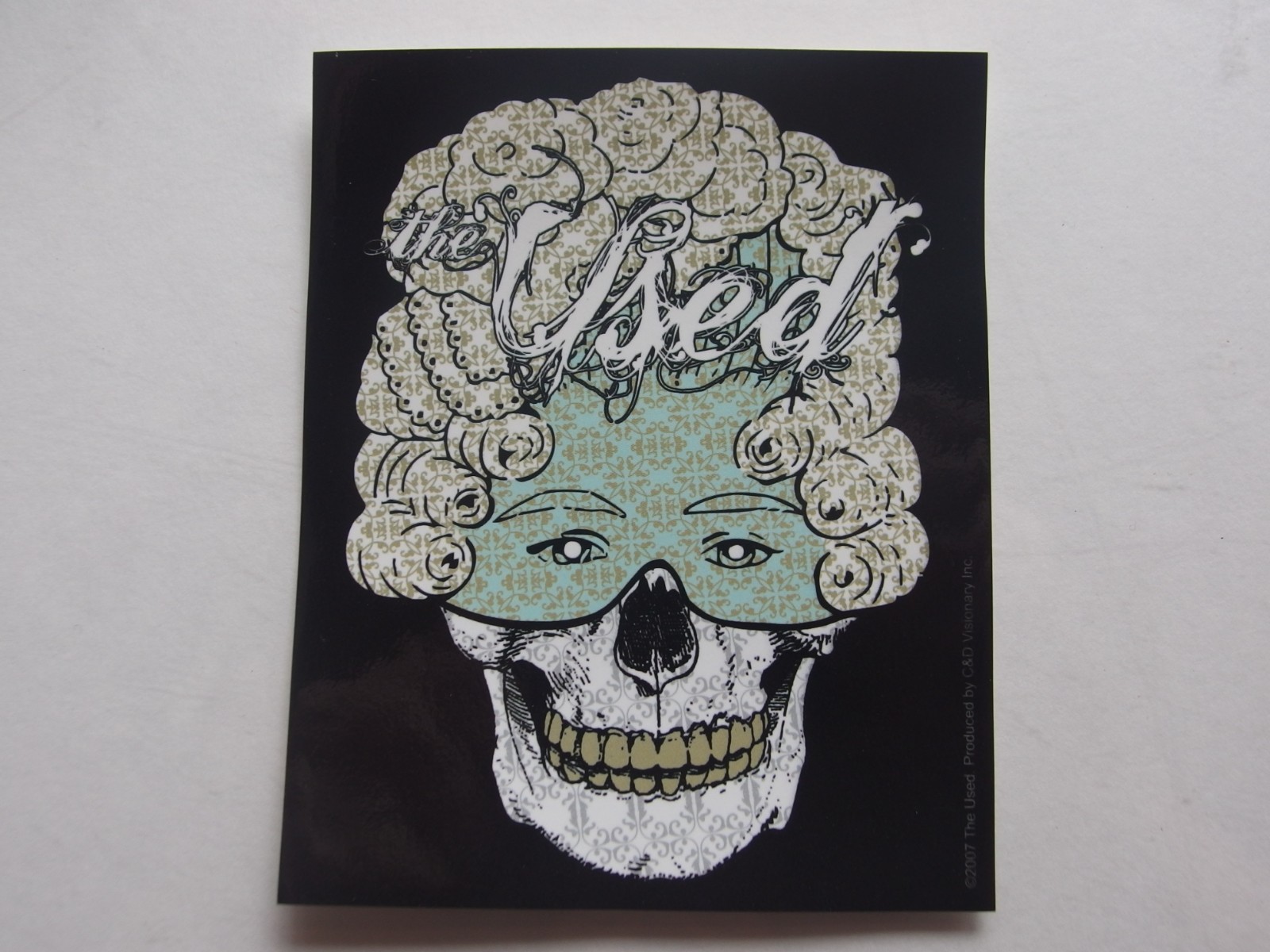The Used Sticker Skelemask Skull Design C&D Visionary 2007 Licensed 4×5" Emo