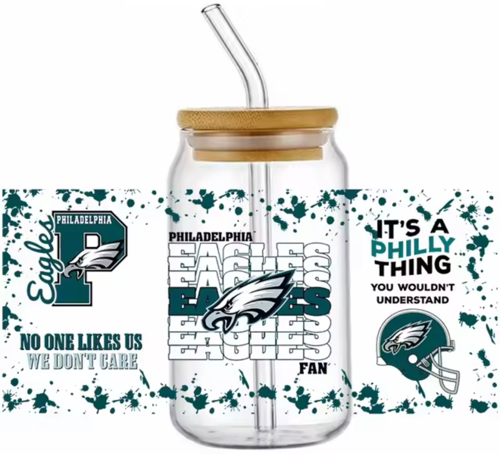 NEW Philadelphia Eagles Football UV DTF Transfer Sticker Wrap DIY Bottles Cups