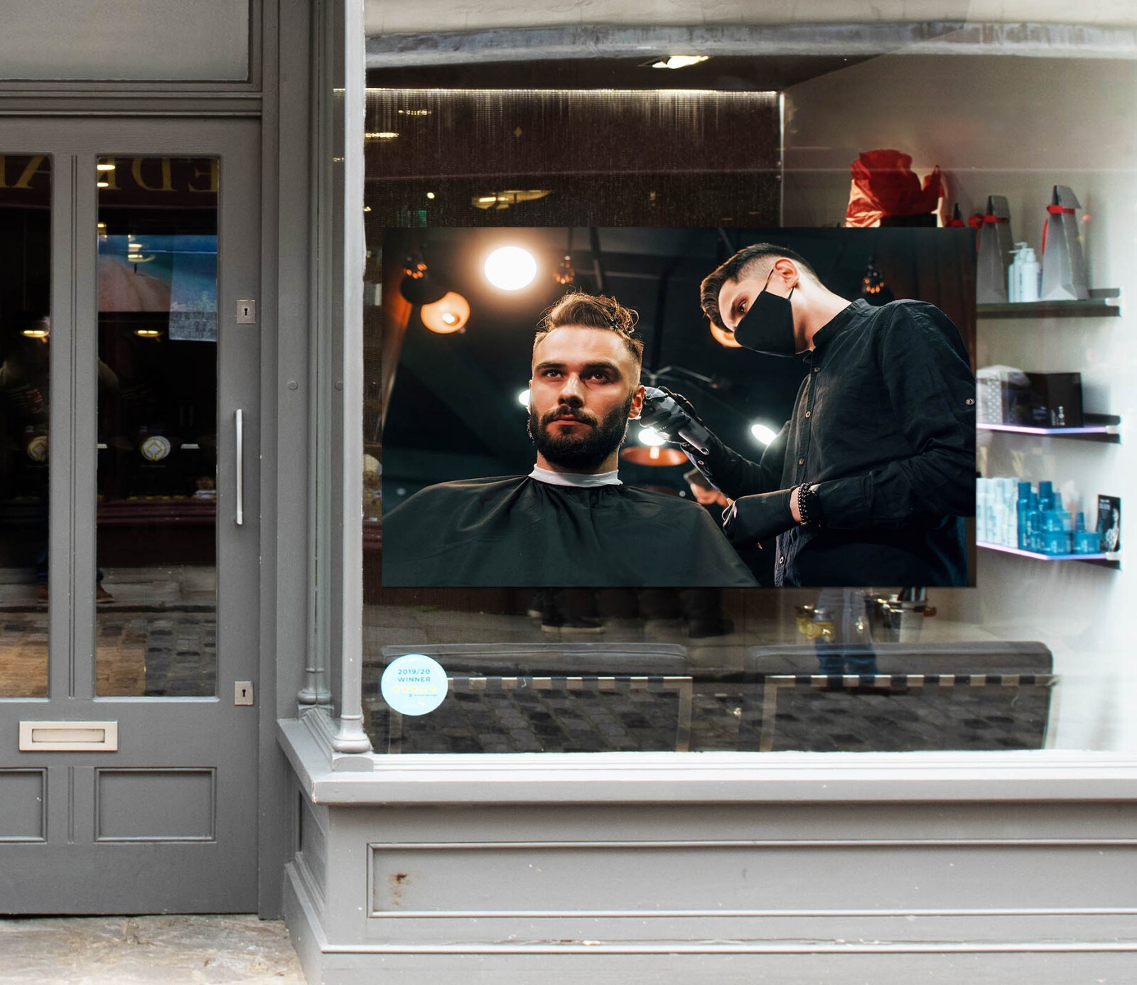 3D Man Hair Cut A449 Barber Shop Window Stickers Vinyl Wallpaper Wall Murals Amy
