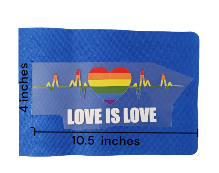 LGBTQ Love is Love Pride Sublimations Stickers Easy to Iron On T-shirt (3 Pack)